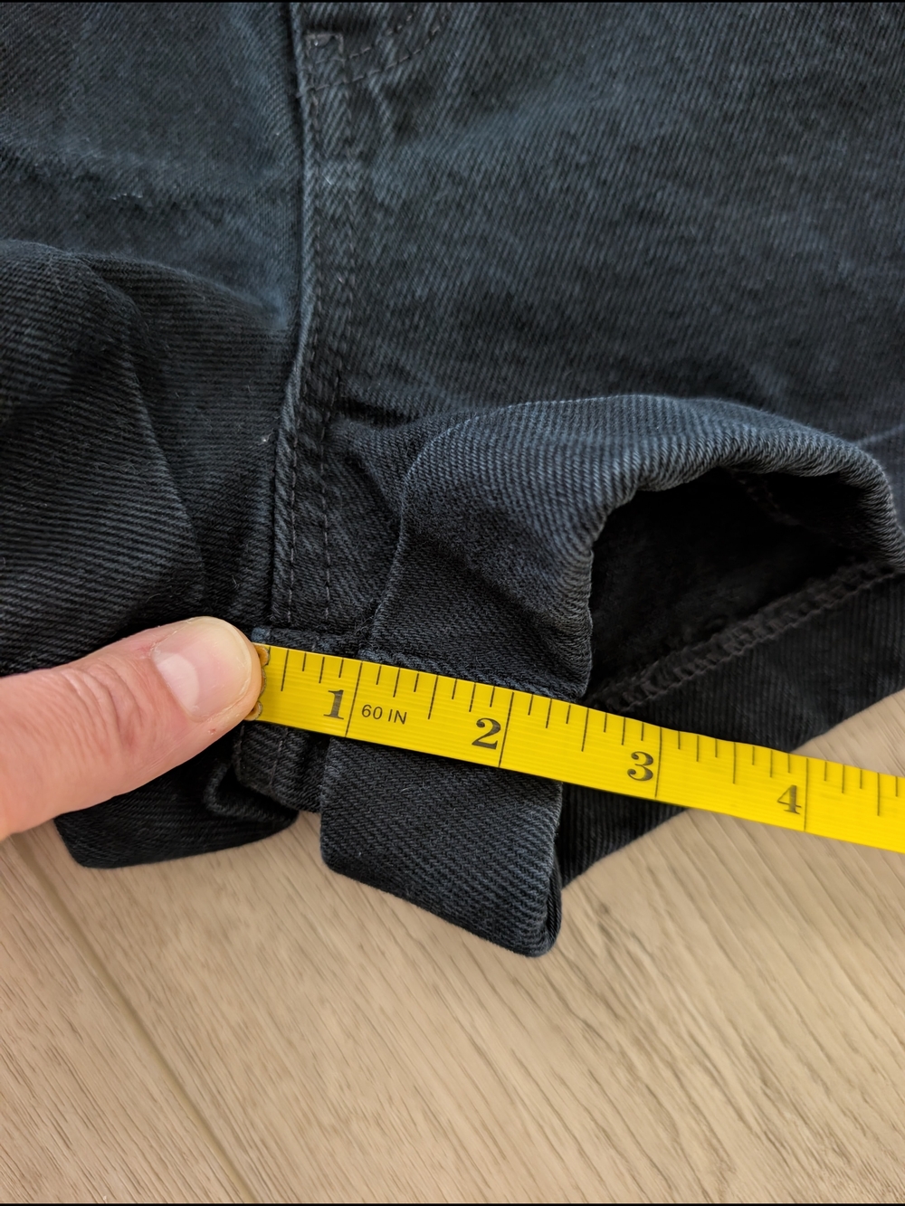 American Apparel Black High-Rise Denim Shorts - Picture 6 of 10